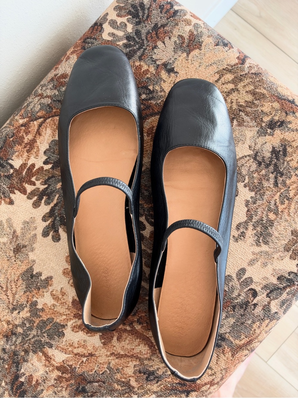 Madewell Greta Black Leather Ballet Flats